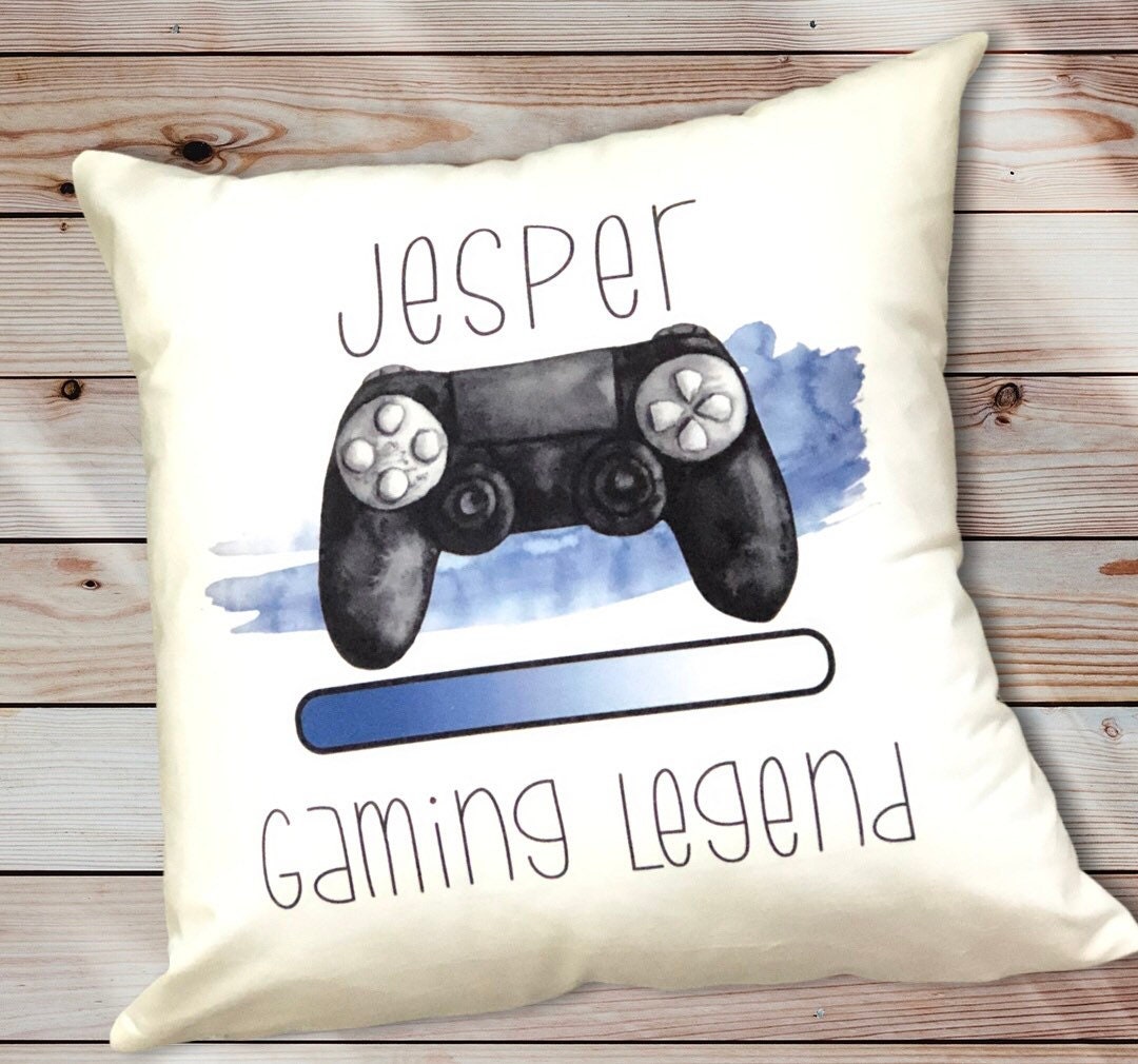 Gamer Gift, Personalised Gamer Cushion, Teenager Gift, Gamer Gift, Boyfriend Gift, Gift For Him, Page Boy Gift, Sleep, Eat, Game and Repeat