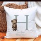 New Baby Gift, Baby Teddy Gift, Initial Baby Baby Gift, Teddy Bear Cushion Gift, Monogram Teddy Baby Girl, Baby Boy Gift