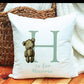 New Baby Gift, Baby Teddy Gift, Initial Baby Baby Gift, Teddy Bear Cushion Gift, Monogram Teddy Baby Girl, Baby Boy Gift