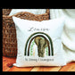 Elephant Rainbow Cushion Gift, Be Strong Be Courageous, Personalised Cushion Gift, Birthday Gift For Her, Birthday Gift For Him