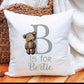 Personalised Teddy Initial Cushion Gift, New Baby Gift, Teddy Bear Personalised New Baby Gift, Soft Cushion Gift