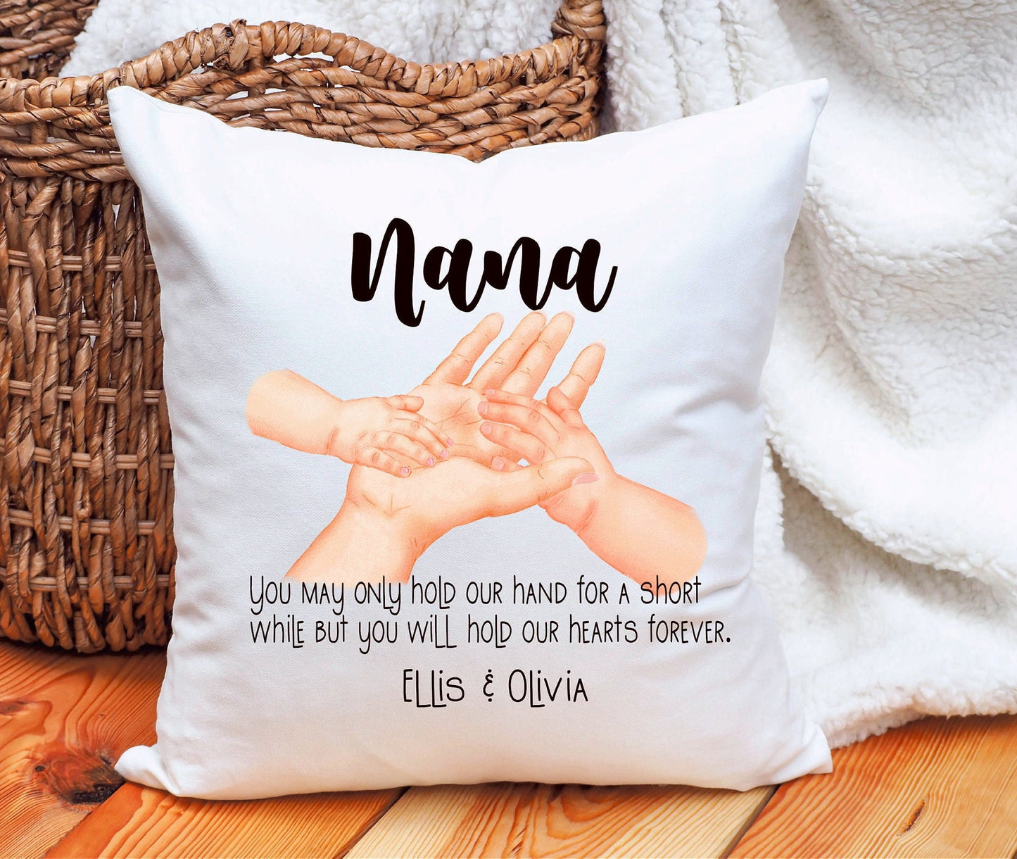 Family Hand Design Personalised Cushion, Mothers Day Gift For Mum, Gift For Mam, Gift For Nanny, Gift For Nana, Personalised Cushion Gift