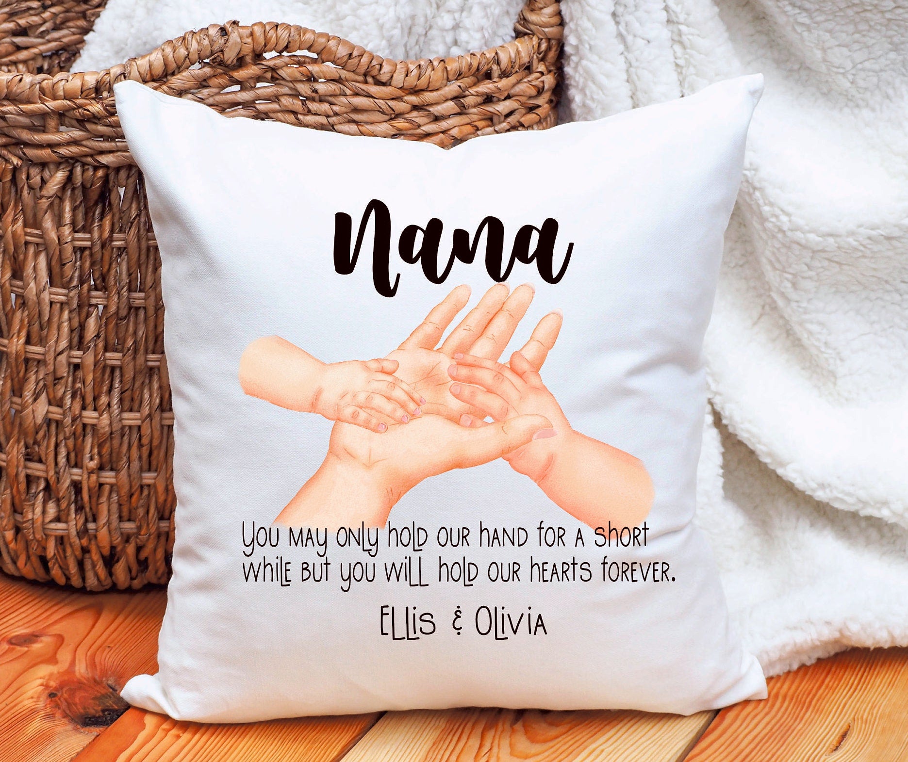 Family Hand Design Personalised Cushion, Mothers Day Gift For Mum, Gift For Mam, Gift For Nanny, Gift For Nana, Personalised Cushion Gift
