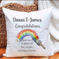 New Home Gift, New Home Personalised Cushion Gift, Rainbow Paintbrush New Home Gift