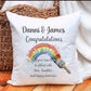 New Home Gift, New Home Personalised Cushion Gift, Rainbow Paintbrush New Home Gift
