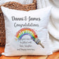 New Home Gift, New Home Personalised Cushion Gift, Rainbow Paintbrush New Home Gift