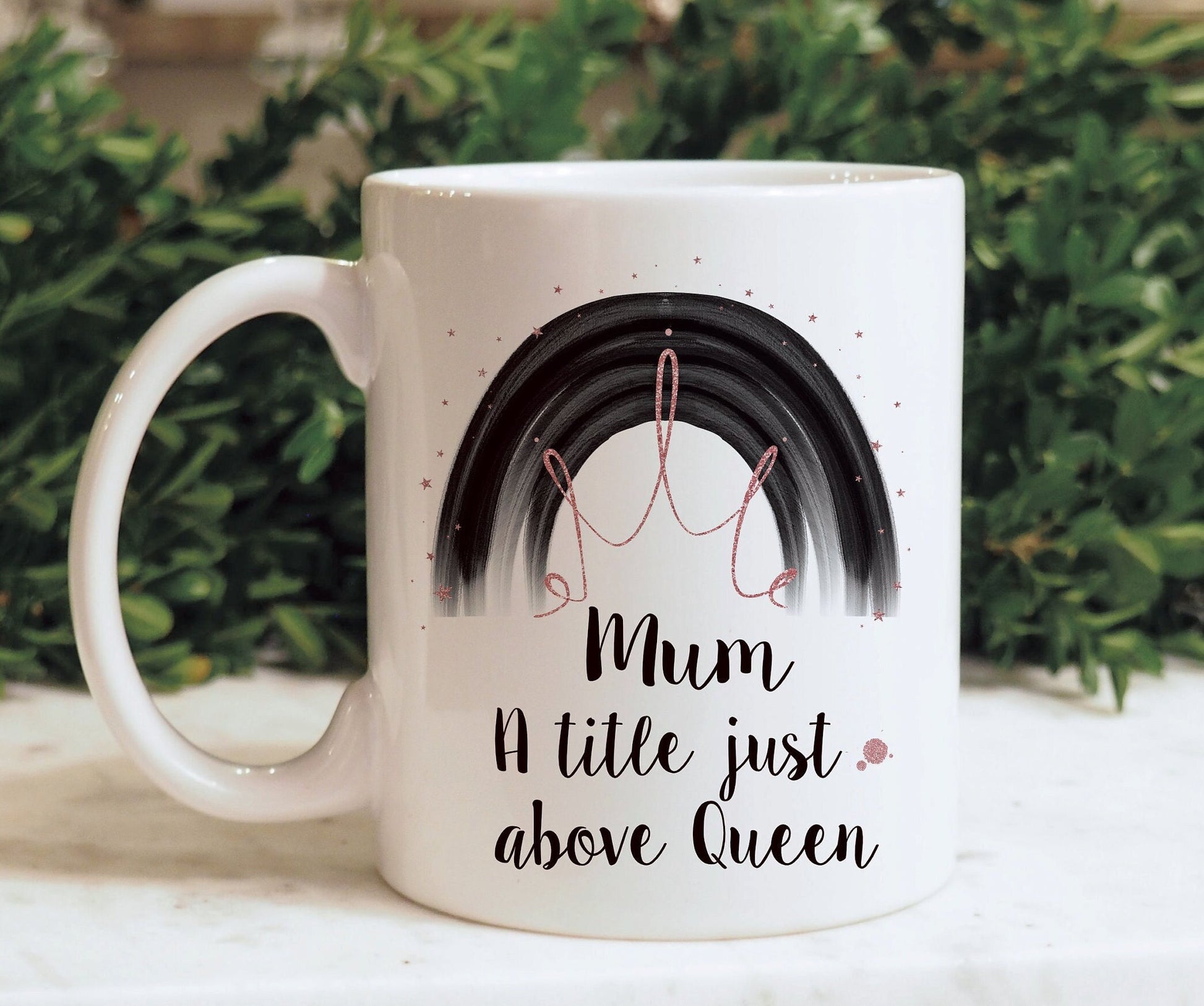 Mum A Title Just Above Queen Mug, Personalised Mum Mug Gift Set, Mothers Day Gift