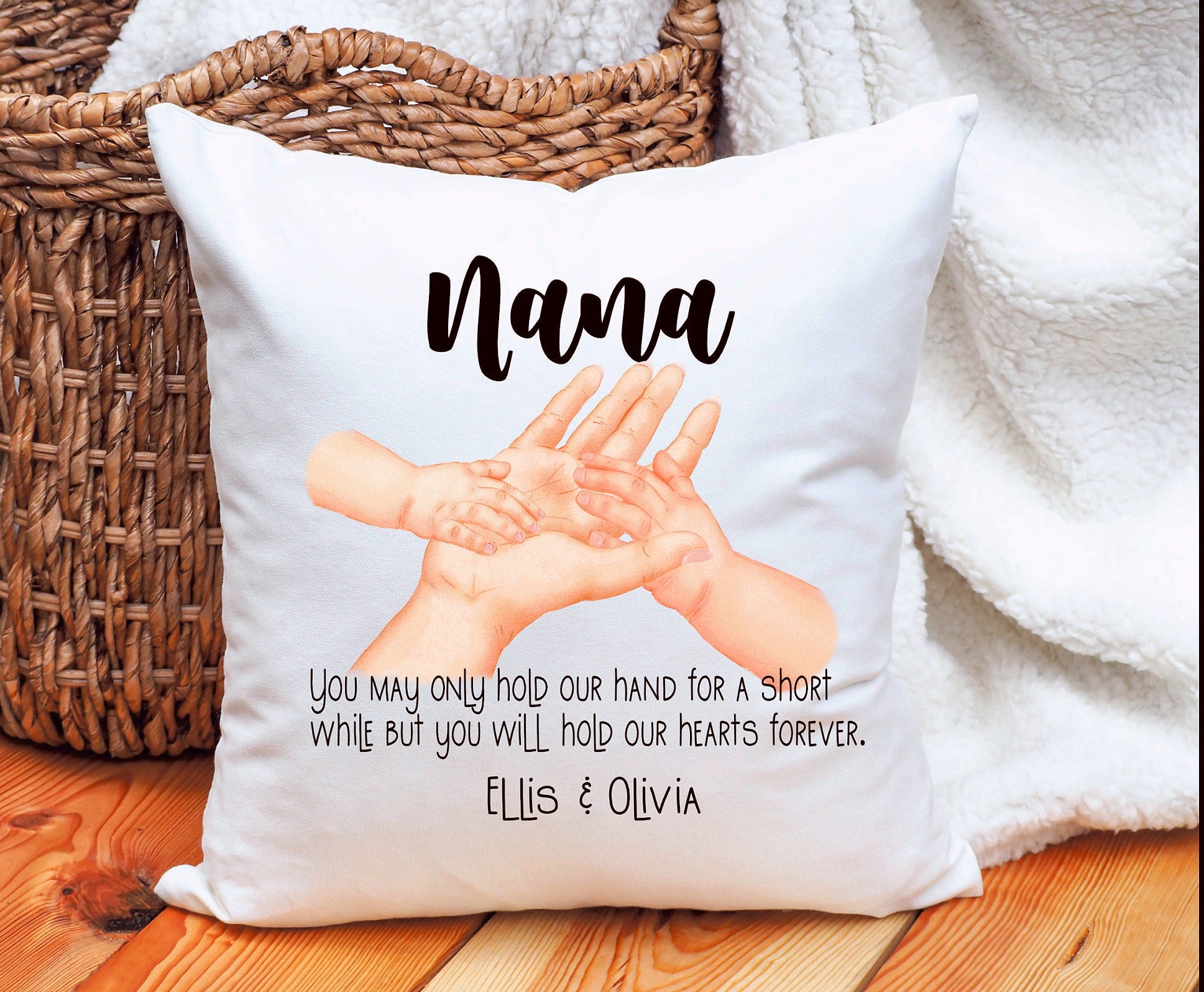 Family Hand Design Personalised Cushion, Mothers Day Gift For Mum, Gift For Mam, Gift For Nanny, Gift For Nana, Personalised Cushion Gift