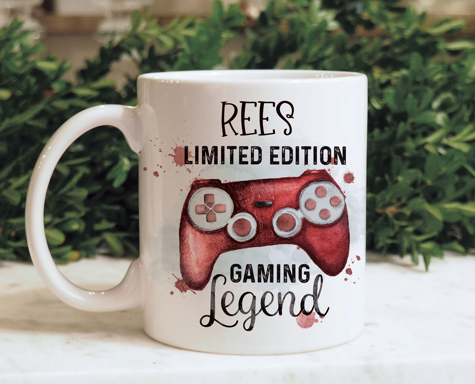 Red Gamer Mug, Gaming Legend Personalised Mug For Him, Birthday Gift, Easter Gift, Christmas Gift, Gamer Gift