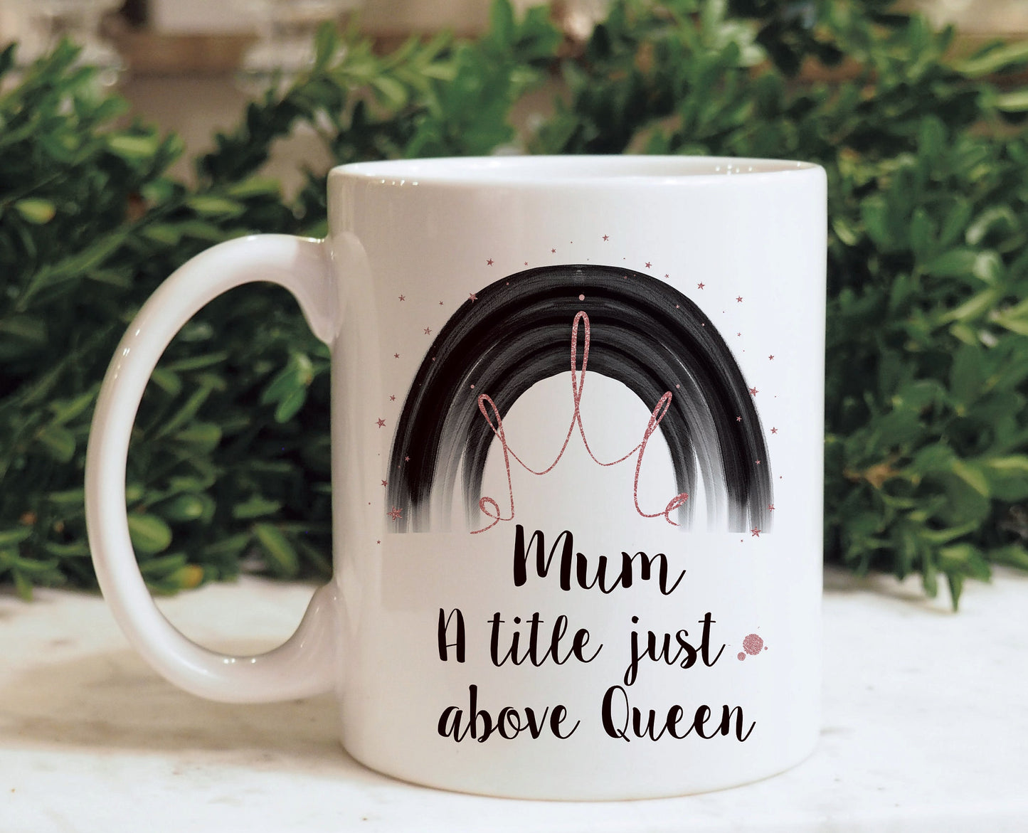 Mum A Title Just Above Queen Mug, Personalised Mum Mug Gift Set, Mothers Day Gift