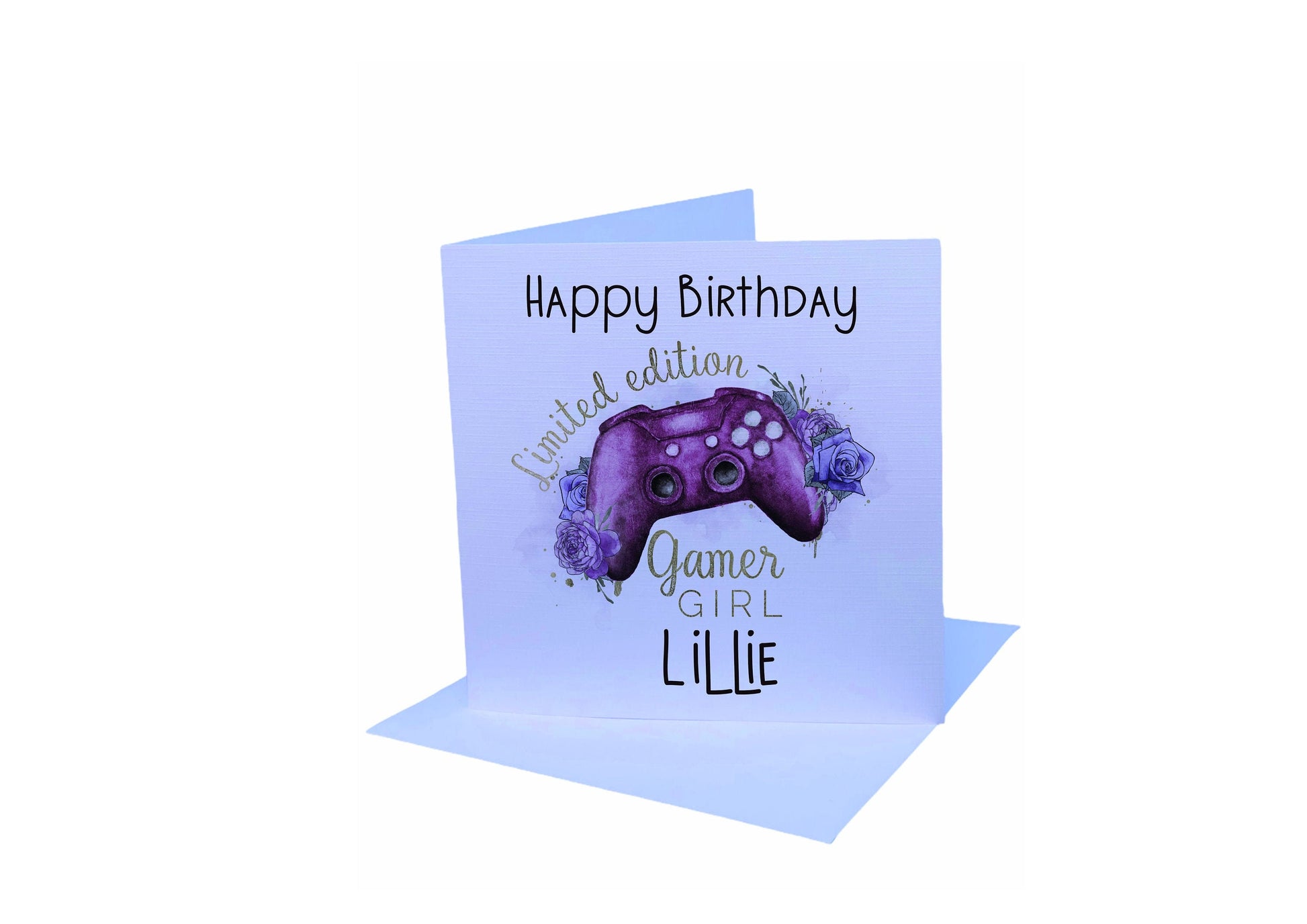 Girl Gamer Birthday Card, Girl Birthday Card, Personalised Birthday Card, Birthday Card For Her, Gamer Girl Rainbow Birthday Card