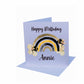 Personalised Bee Birthday Card, Rainbow Bee Design Birthday Card, Friend Birthday Card, Birthday Card For Her, Greeting Card