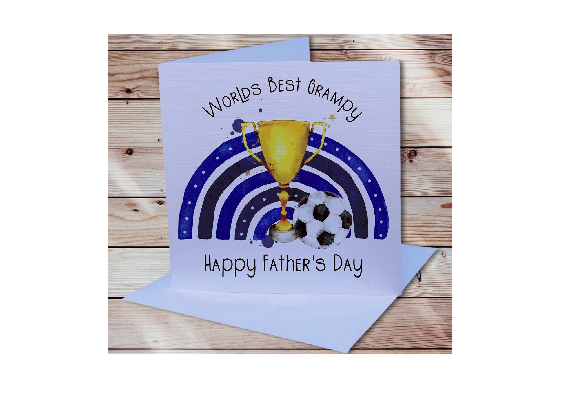 Bampi Father's Day Card, Grampy Fathers Day Card, Daddy Football Card, Bampy Birthday Card, Worlds Best Daddy, Uncle, Personalised Card