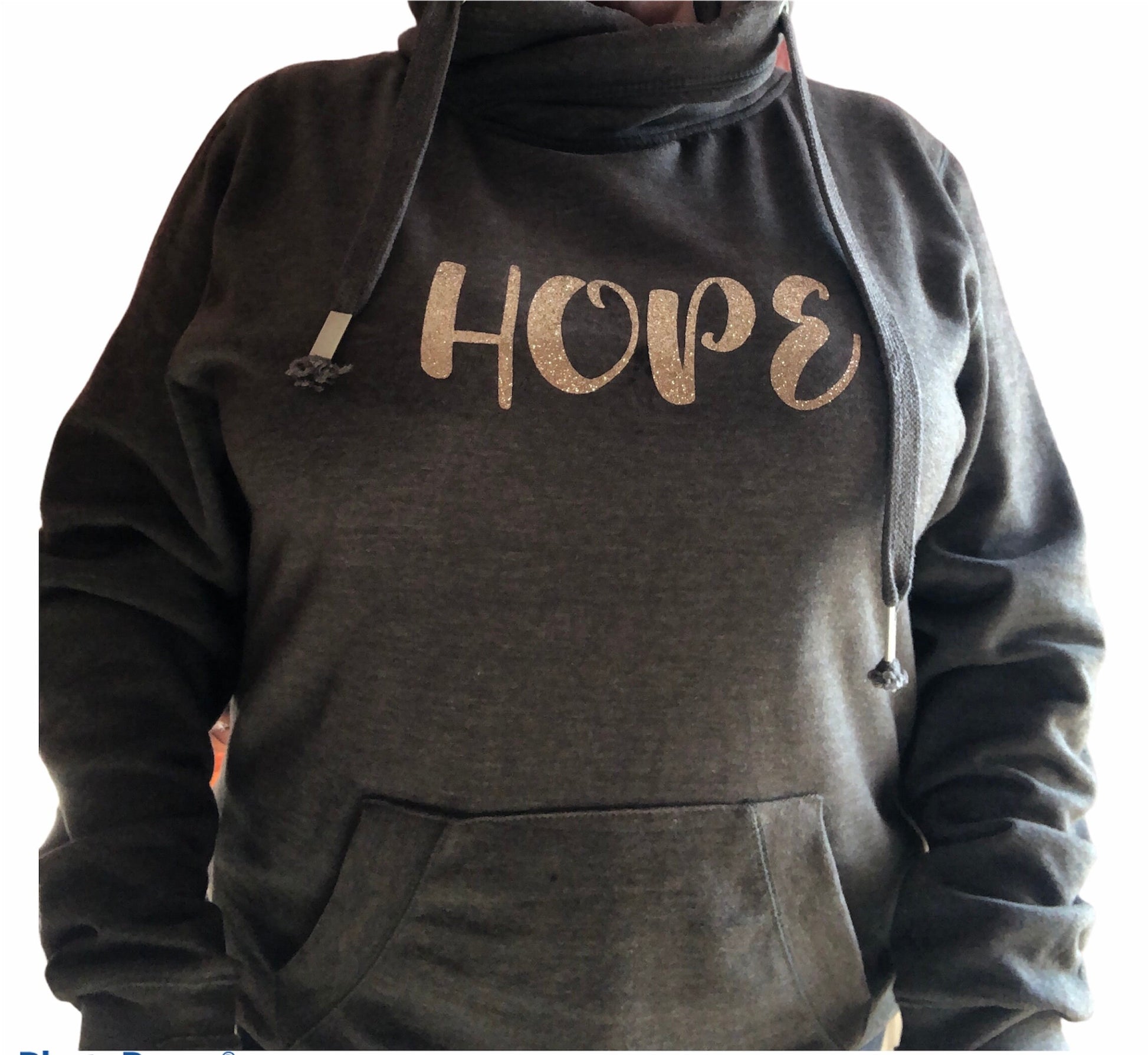 Hope Cowl Neck Hoodie, Cross Over Hoodie, Cowl Neck Hoody, Hope Hoody, Personalised Hoodies
