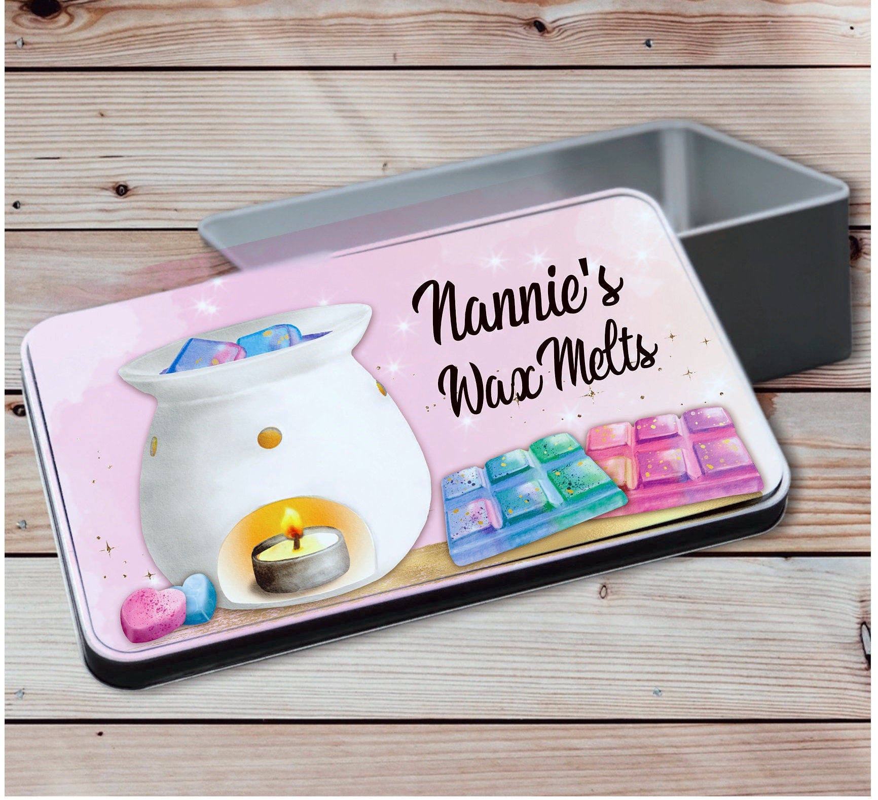 Wax Melt Tin, Wax Melt Storage box, Wax Melt Storage Tin, Wax Melt Gift, Gift For Her, Nana Gift, Gift For Mum