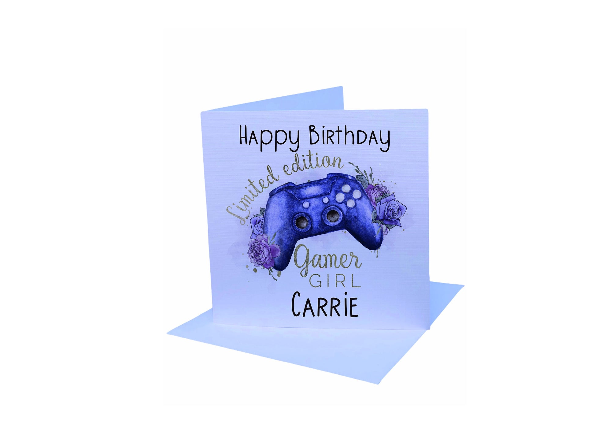 Girl Gamer Birthday Card, Girl Birthday Card, Personalised Birthday Card, Birthday Card For Her, Gamer Girl Rainbow Birthday Card