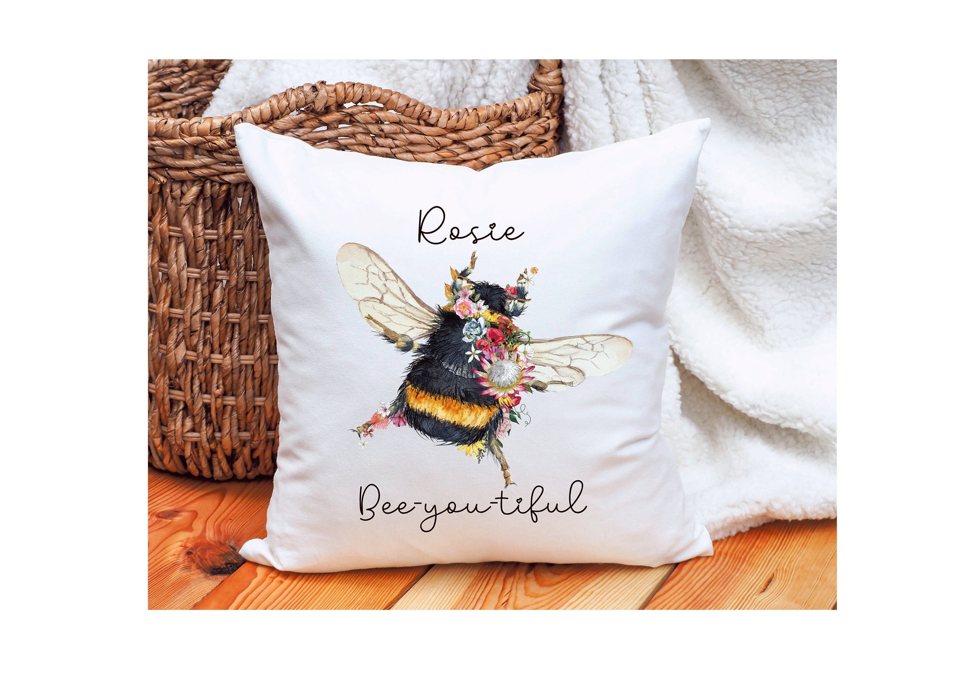Bee Cushion Gift, Bee you tiful Design Personalised Cushion, Mothers Day Gift For Mum, Gift For Nanny, Personalised Cushion Gift