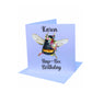 Personalised Bee Birthday Card, Hap Bee Birthday Card, Friend Birthday Card, Birthday Card For Her, Greeting Card