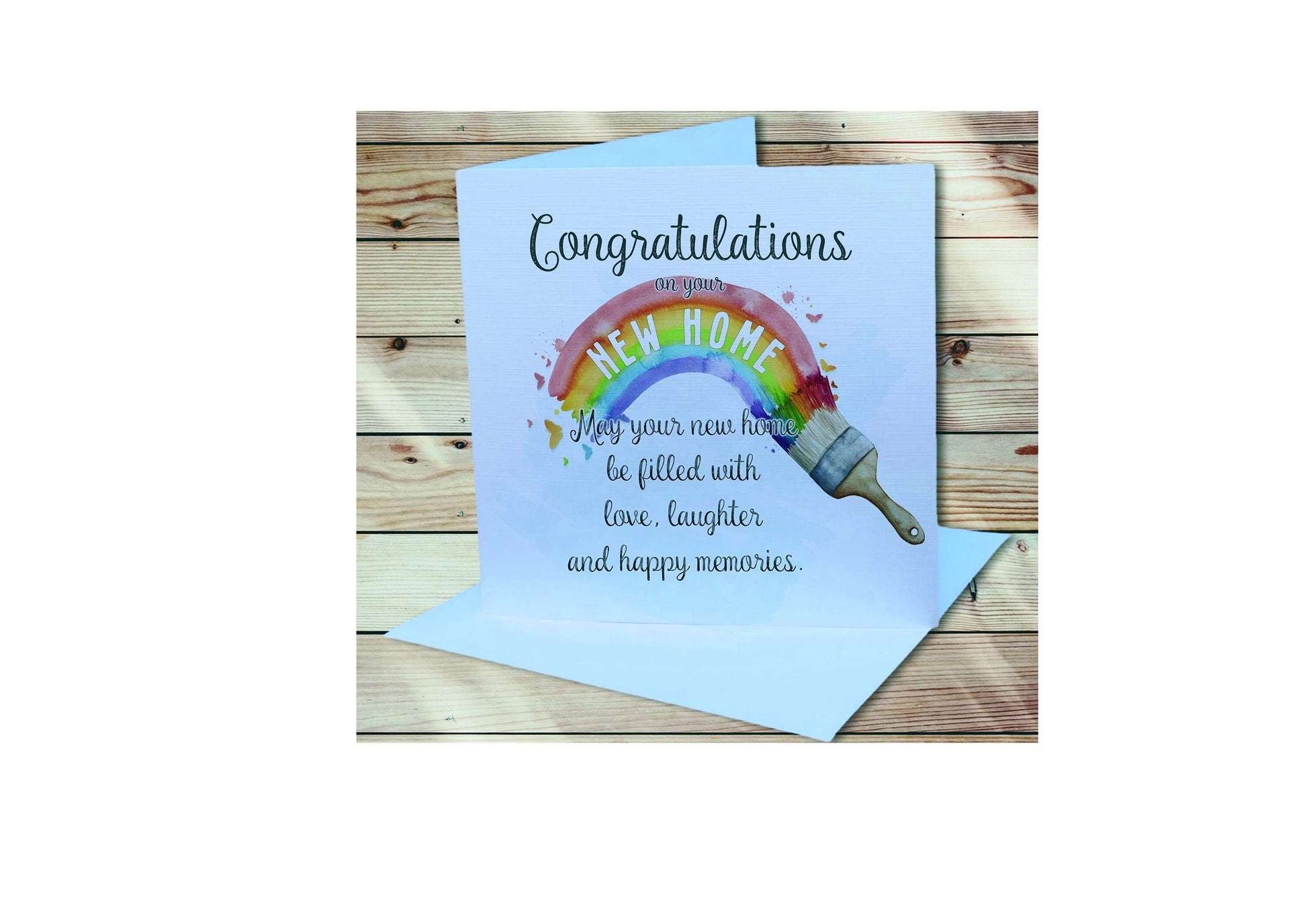 New Home Card, Personalised New Home Card, Greeting Card, Rainbow Design New Home Card, Congratulations Card