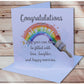 New Home Card, Personalised New Home Card, Greeting Card, Rainbow Design New Home Card, Congratulations Card