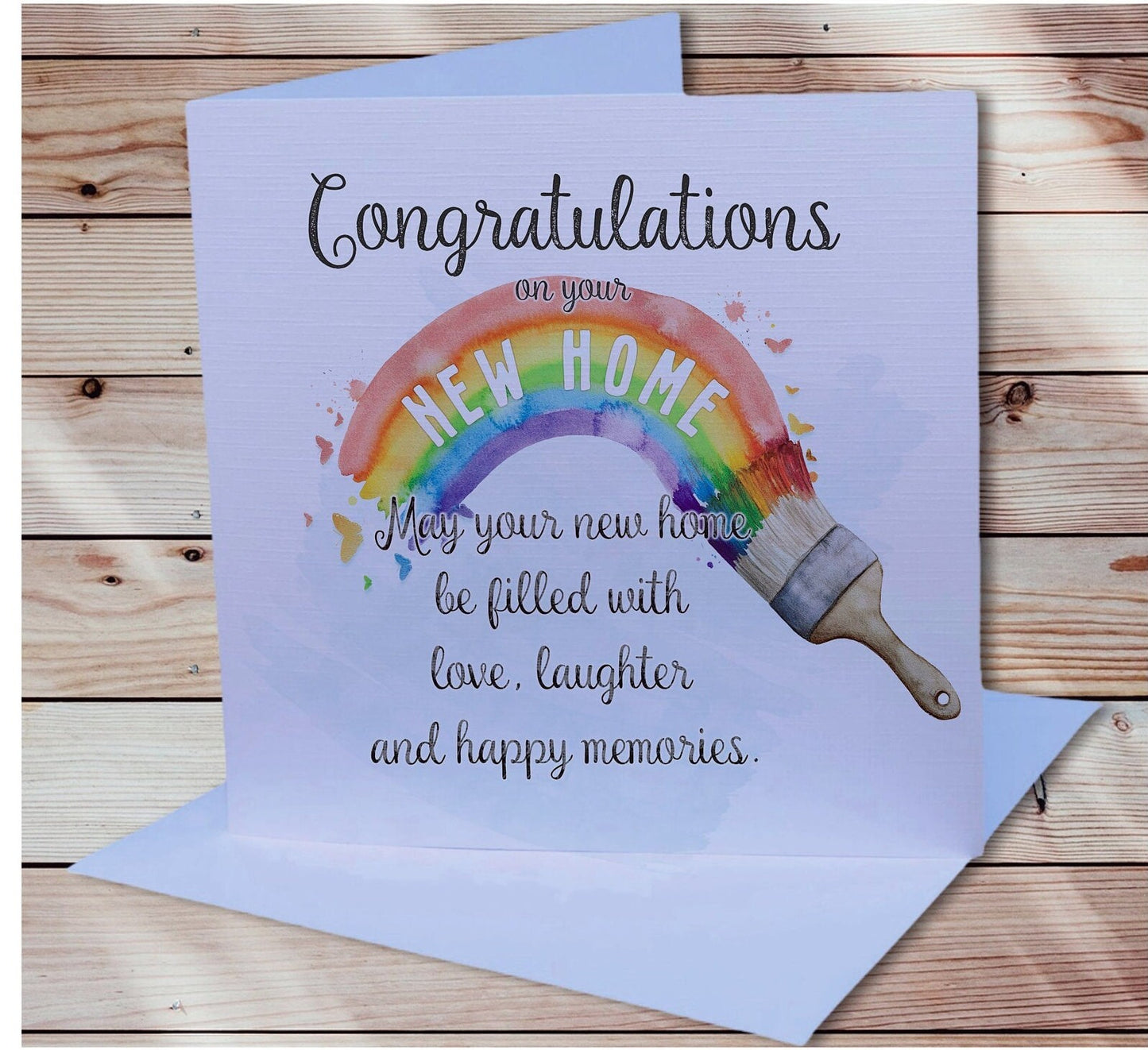 New Home Card, Personalised New Home Card, Greeting Card, Rainbow Design New Home Card, Congratulations Card