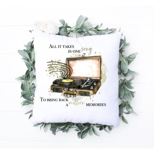 Music Player Gift, Record Player Cushion Gift, Personalised Cushion Gift, LP Player Cushion Gift