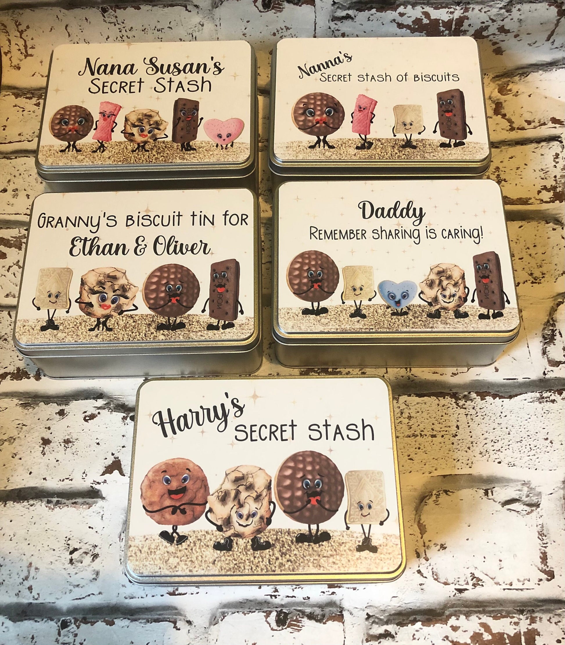 Personalised Biscuit Tin, Mother's Day Gift For Grandmother, Nanna Gift, Nanny Gift, Personalised Gift Grandchildren
