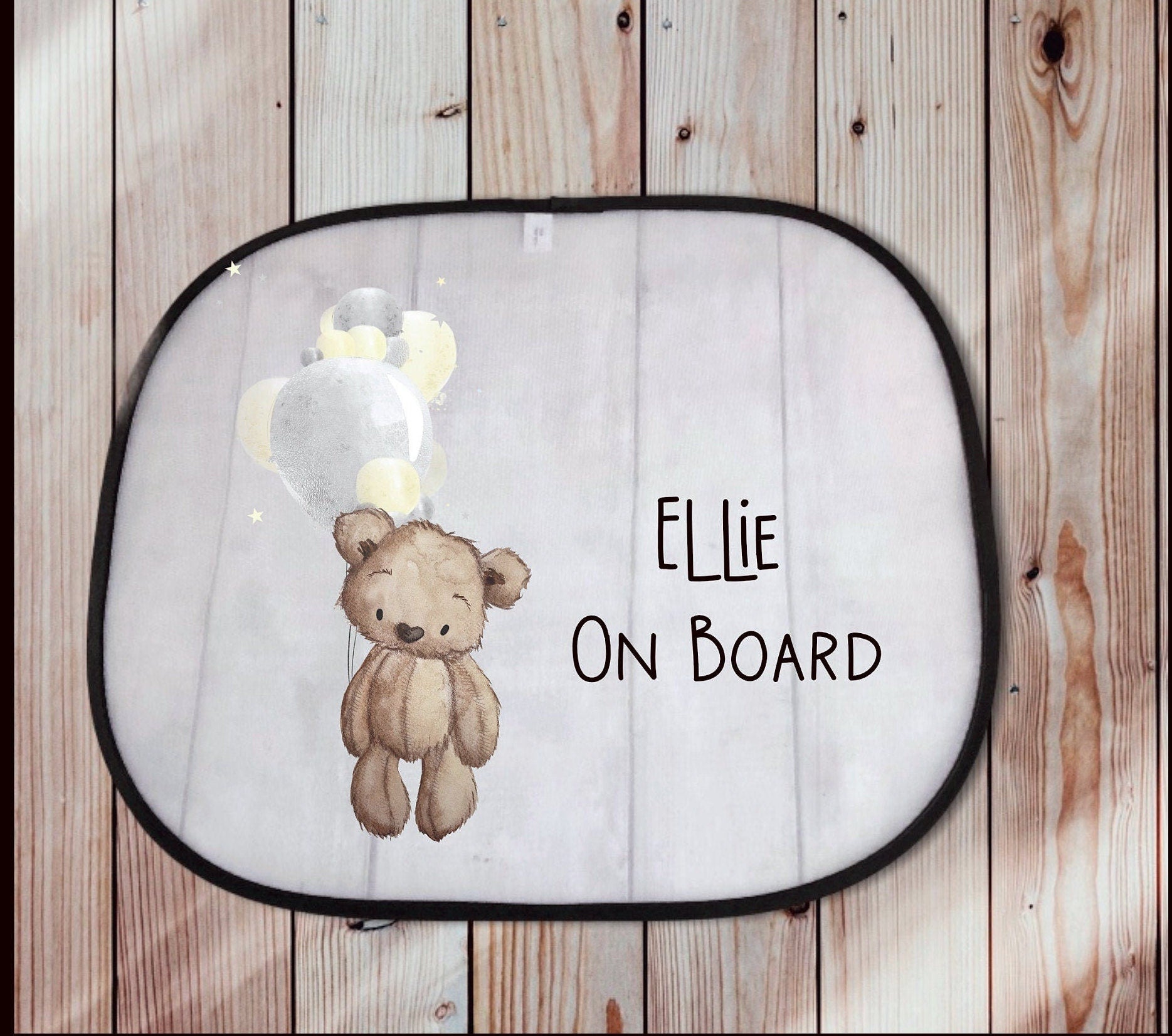 Car Sun Shade, Personalised Car Sun Visor, Balloon Bear Design