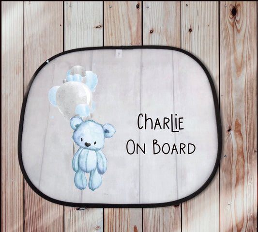 Car Sun Shade, Personalised Car Sun Visor, Balloon Bear Design