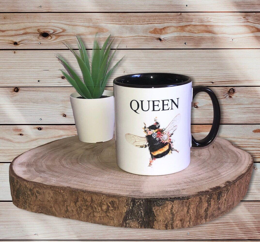 Queen Bee Mug, Motivational Bee Mug, Positivity Gift Set, Mug And Coaster Set