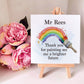 Teacher Card, Rainbow Teacher Card, Personalised Teacher Card, Headteacher Card, TA Card