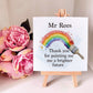 Teacher Card, Rainbow Teacher Card, Personalised Teacher Card, Headteacher Card, TA Card