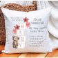 Personalised New Baby Teddy Cushion Gift, New Baby Personalised Gift, New Baby Teddy Block Cushion Gift