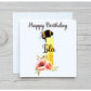 Bee Birthday Card, Personalised Bee Design Birthday Card, Personalised Greeting Card