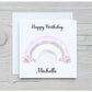 Daughter Birthday Card, Special Friend Birthday Card, Rainbow Design Birthday Card, Rainbow and Flowers Birthday CardRainbow Birthday Card