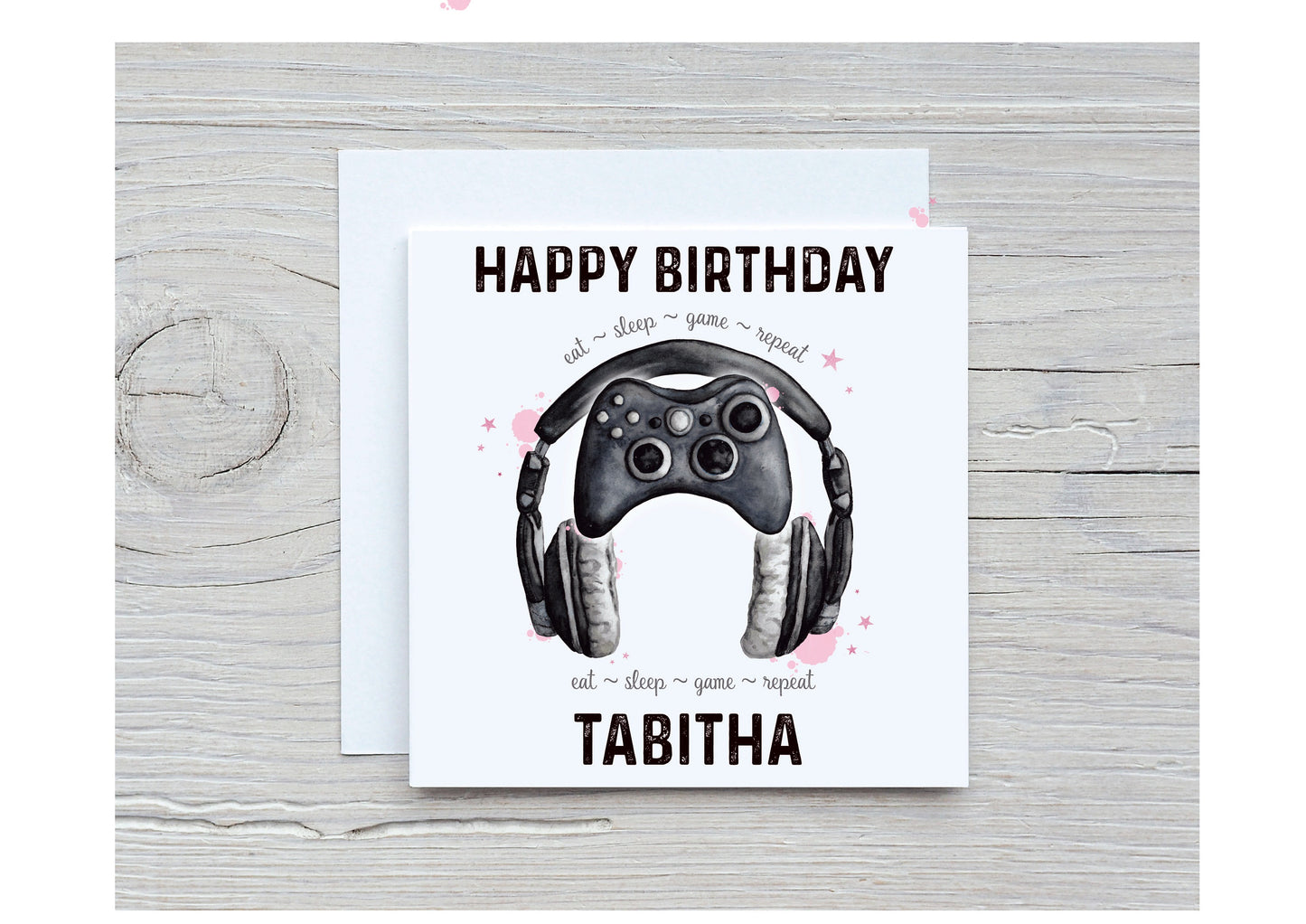 Gamer Girl Birthday Card, Teenager BIRTHDAY CARD, Controller And Headset Birthday Card, Card For Her, Personalised Gamer Birthday Card