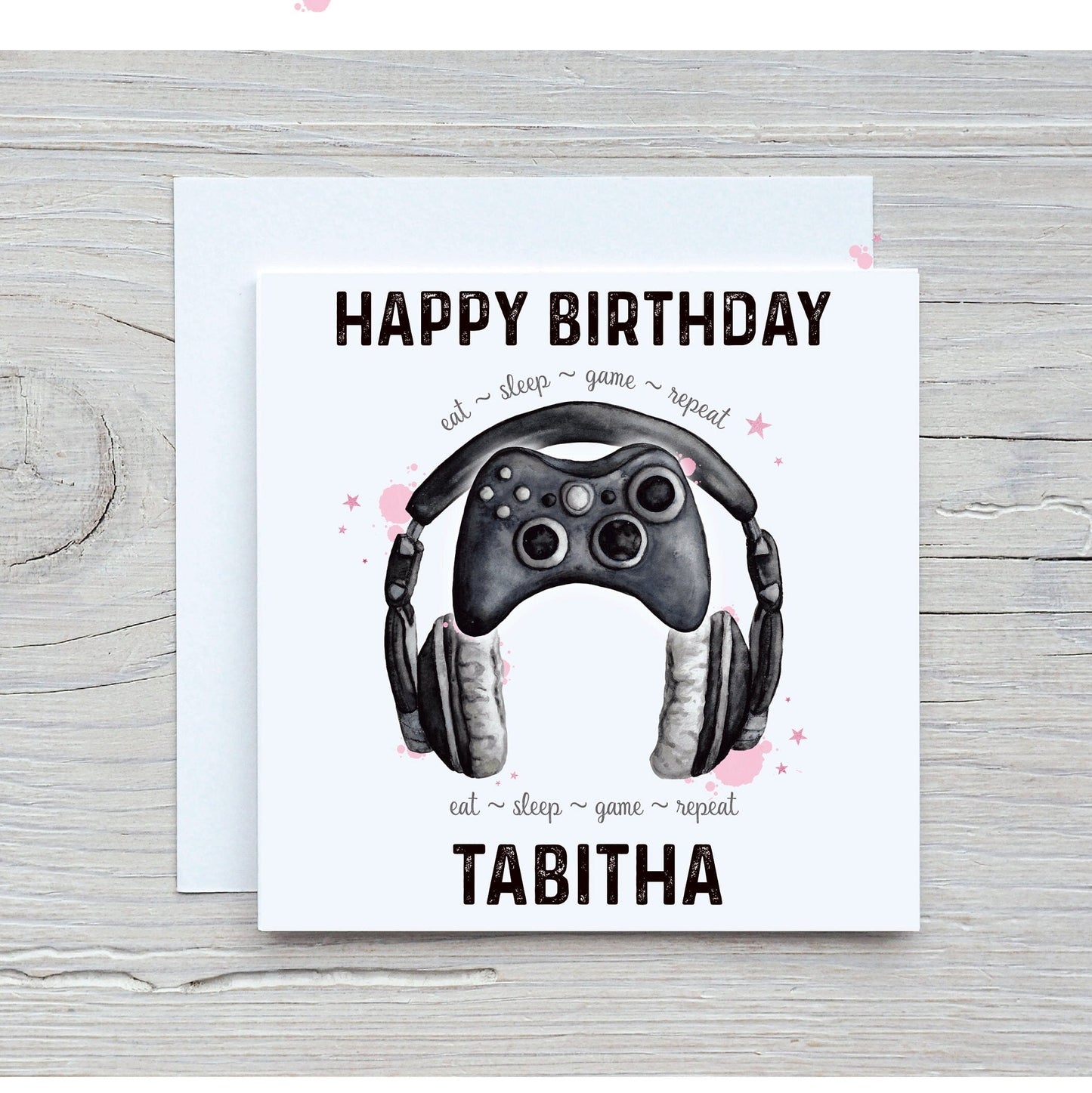 Gamer Girl Birthday Card, Teenager BIRTHDAY CARD, Controller And Headset Birthday Card, Card For Her, Personalised Gamer Birthday Card
