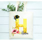 Bee Initial Tote Bag, Bee Design Tote Bag, Personalised Tote Bag Gift, Personalised Shopping Bag