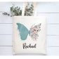 Butterfly Tote Bag, Personalised Butterfly Design Tote Bag, Personalised Tote Bag Gift, Personalised Shopping Bag