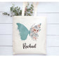 Butterfly Tote Bag, Personalised Butterfly Design Tote Bag, Personalised Tote Bag Gift, Personalised Shopping Bag