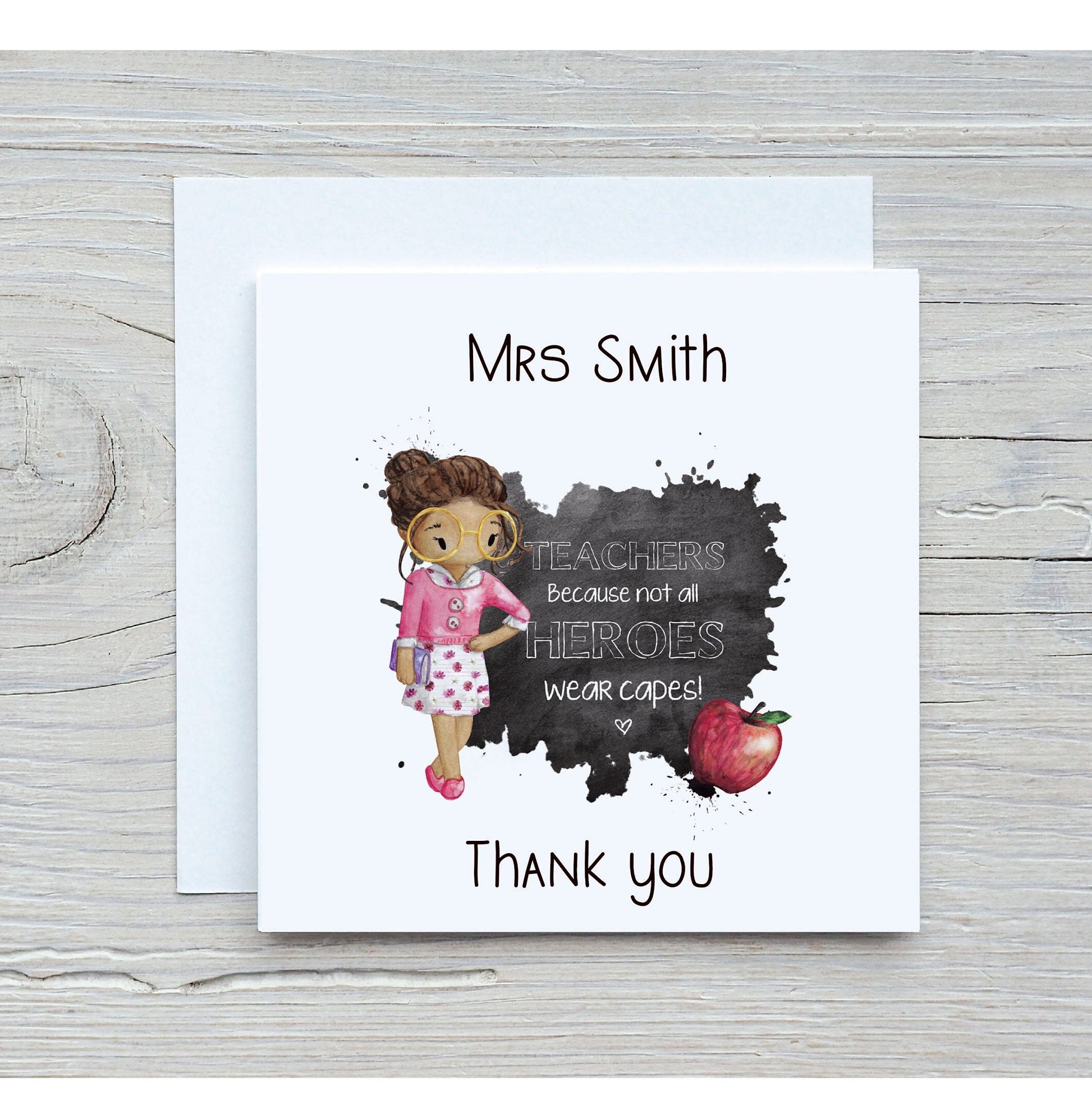 Teacher Thank You Card, Female Teacher Thank You Card, Teacher Hero Card, Female Teacher Thank you Card