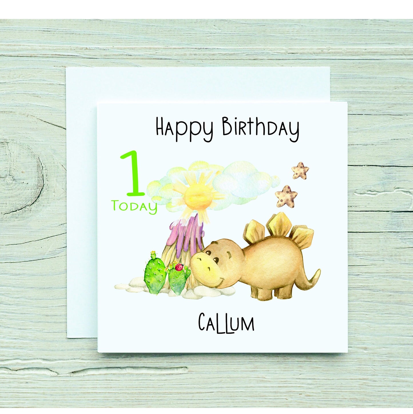 Personalised Dinosaur Birthday Card, Personalised Dino Birthday Card, Kids Birthday Card