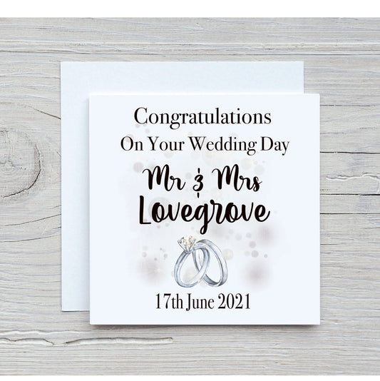 Personalised Wedding Card, Bride And Groom Card, Newly Wed Card, Mr And Mr Wedding Card, Mrs And Mrs Card