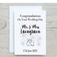 Wedding Day Card, Bride And Groom Card, Newly Wed Card, Mr And Mr Wedding Card, Mrs And Mrs Card