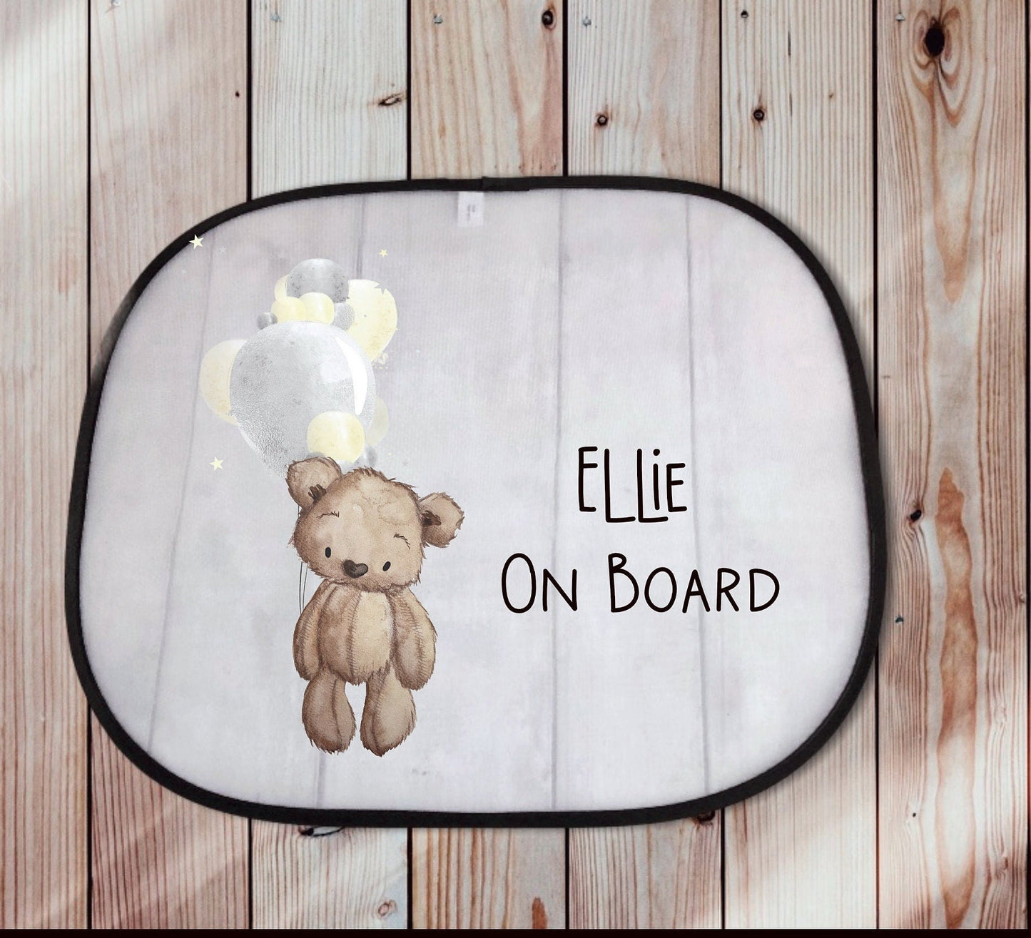 Car Sun Shade, Personalised Car Sun Visor, Balloon Bear Design