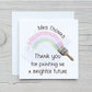 Teacher Thank You Card, Personalised Teacher Rainbow Card