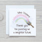 Teacher Thank You Card, Personalised Teacher Rainbow Card