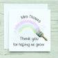 Card For Teacher, Teacher Thank You Card, Personalised Teacher Rainbow Card