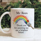 Personalised Teacher Mug, Thank You Teacher Gift, Rainbow Teacher Gift, Paintbrush Rainbow Teacher, TA Gift, End of Term, Headteacher