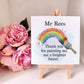 Teacher Card, Rainbow Teacher Card, Personalised Teacher Card, Headteacher Card, TA Card